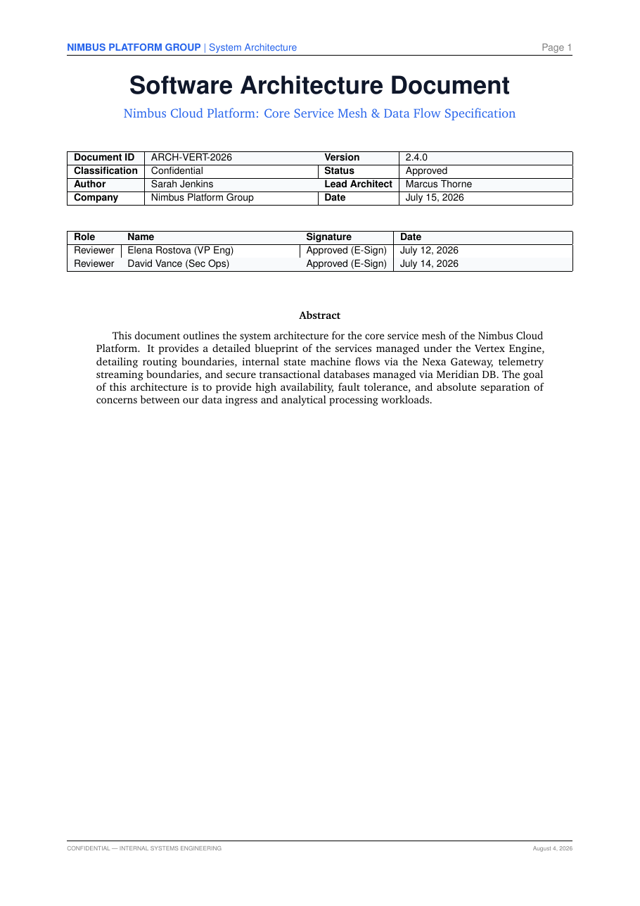 Software Architecture Document preview