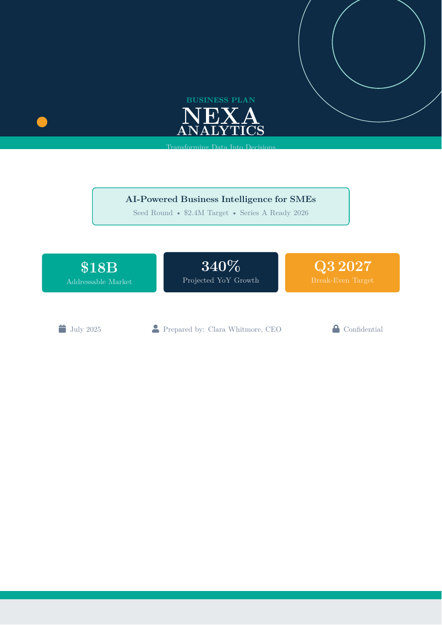 Startup Business Plan preview