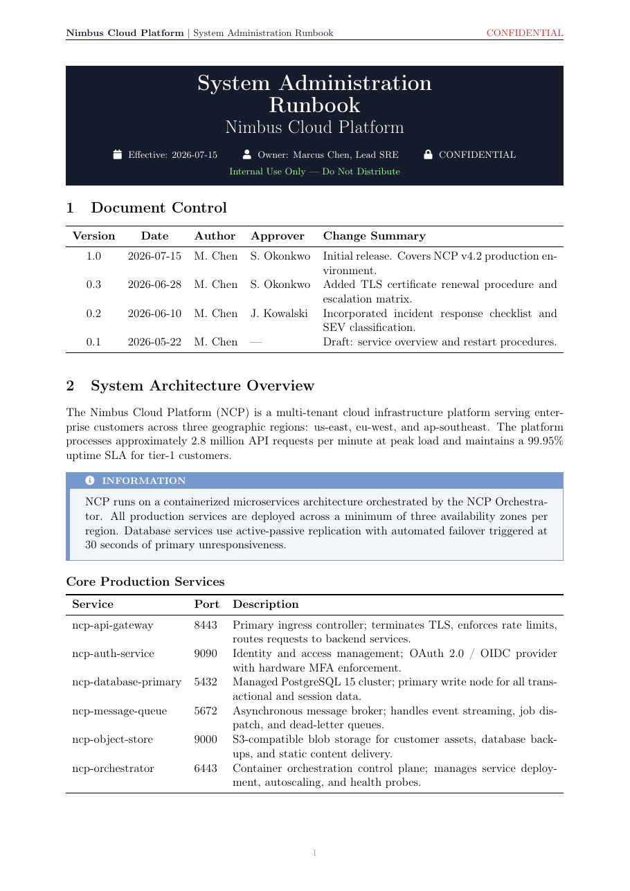 System Administration Runbook preview