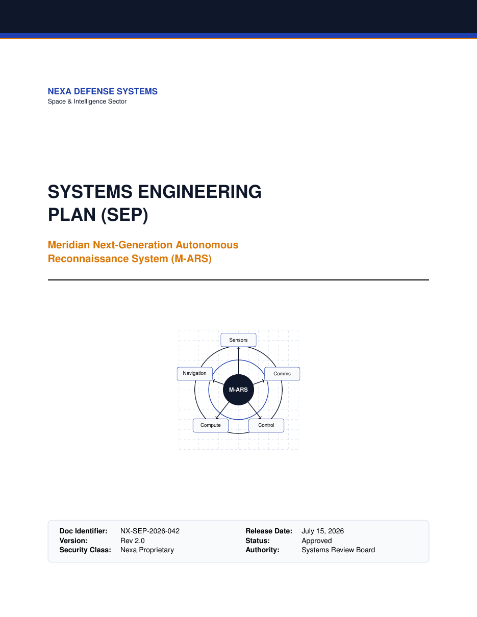 Systems Engineering Plan preview