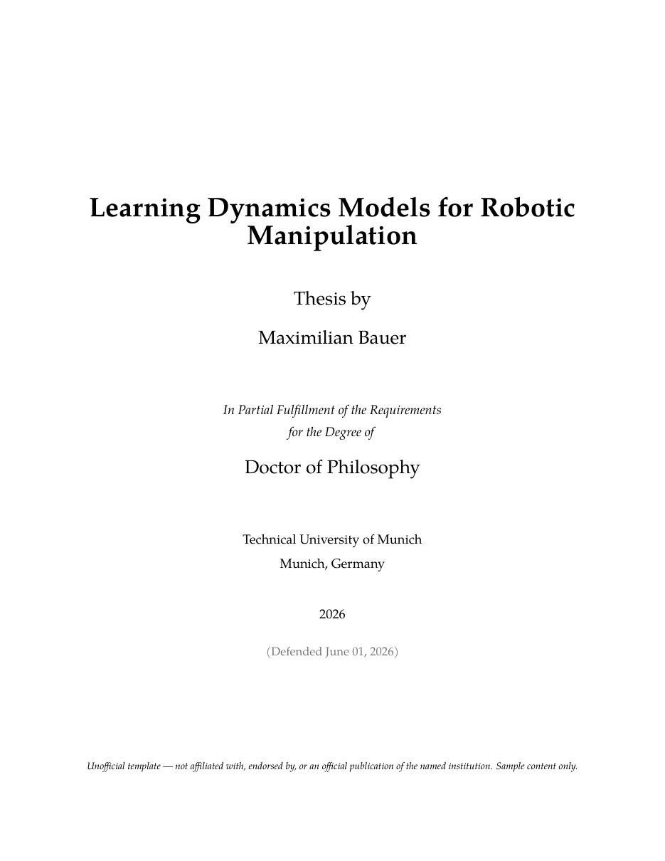 TUM Thesis LaTeX template — first page preview