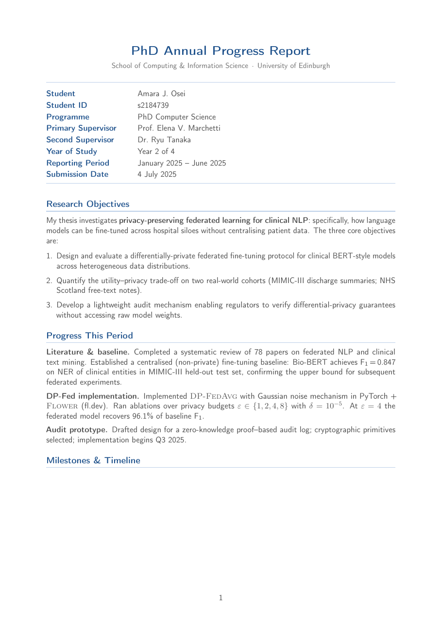 PhD Progress Report preview