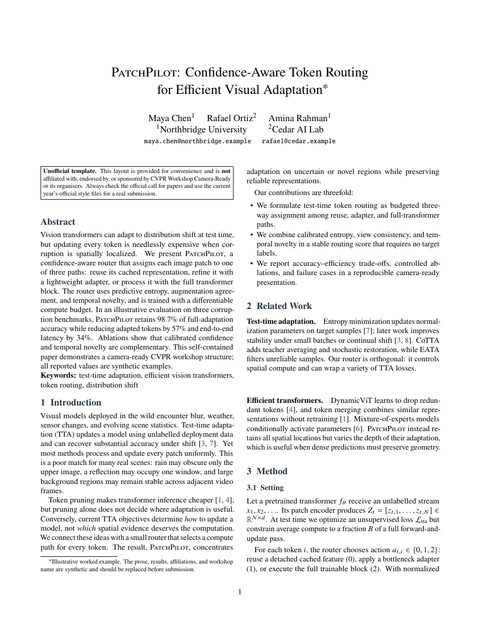 CVPR Workshop Camera-Ready Template LaTeX template — first page preview