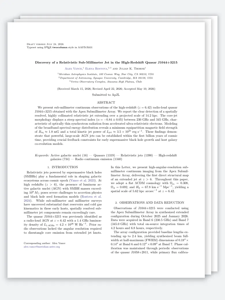 AAS Astrophysical Journal Letter preview