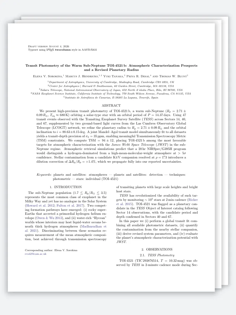 AASTeX Astronomy Paper preview