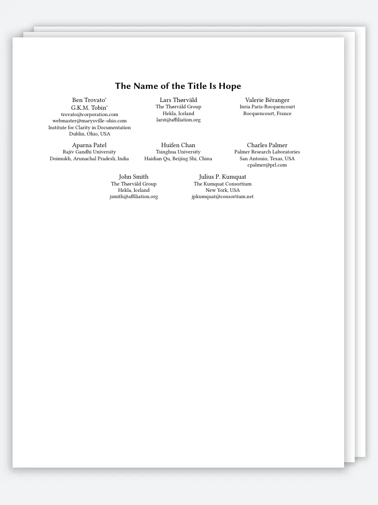 ACM Article Template LaTeX template, first page preview