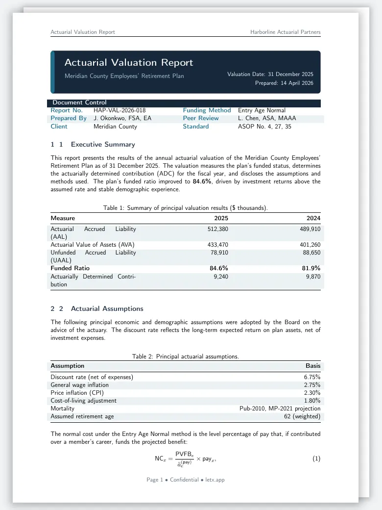 Actuarial Valuation Report preview