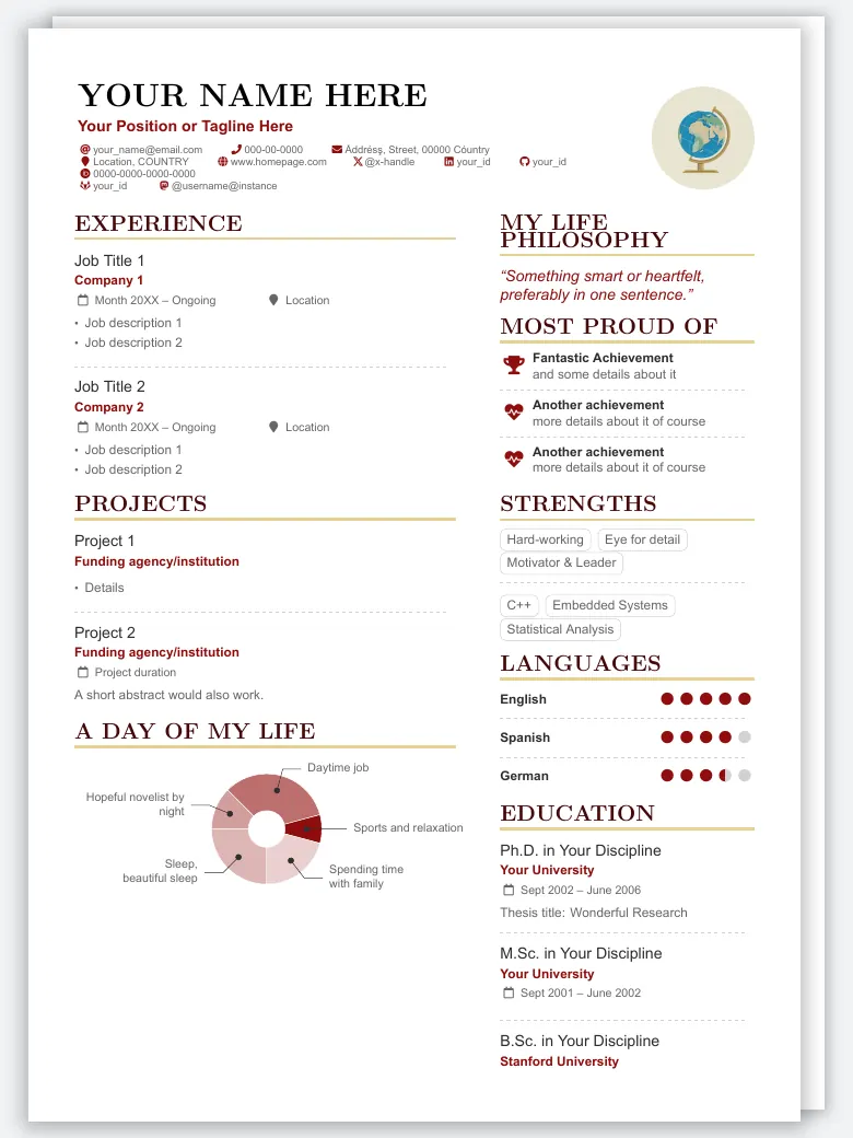 AltaCV Resume preview