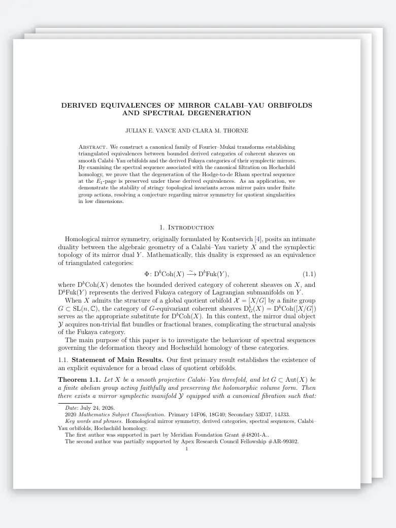 AMS Pure Mathematics Research Article preview