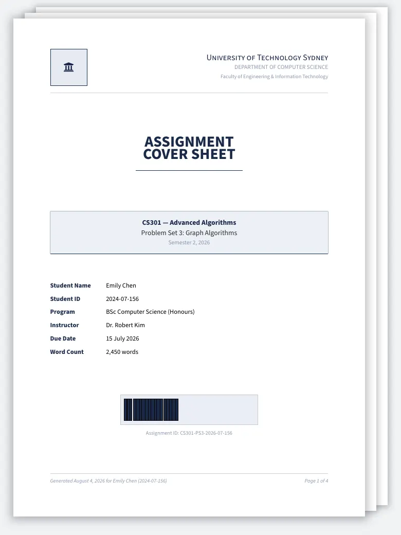 Assignment Cover Sheet preview