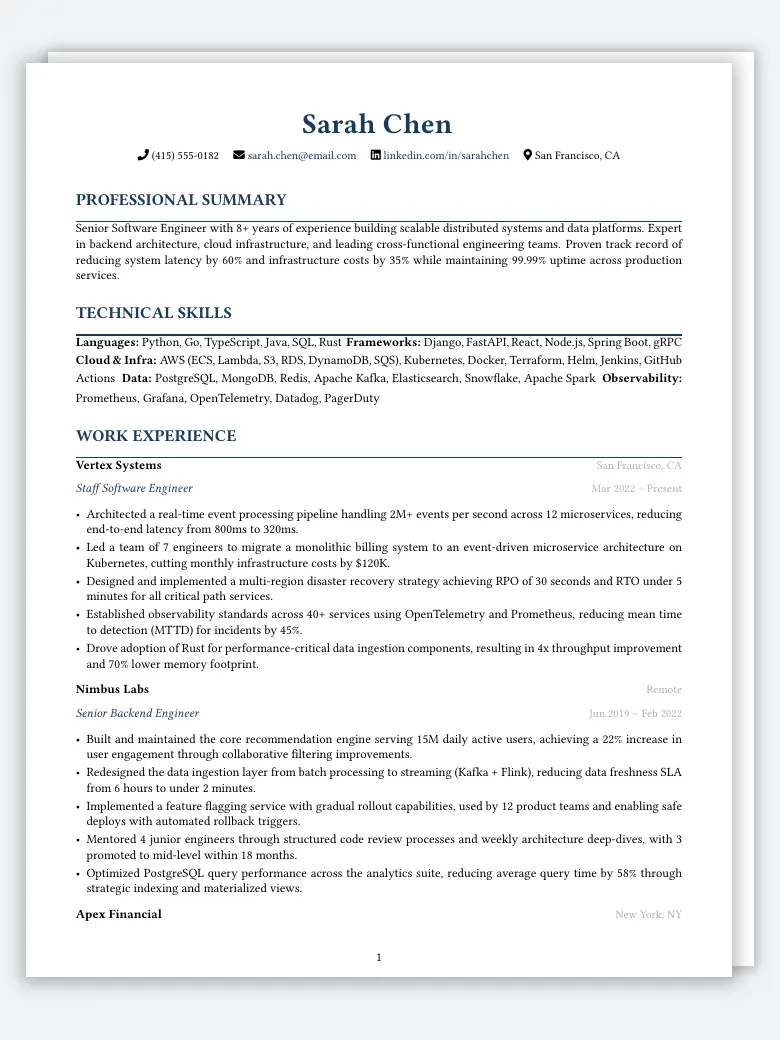 ATS Optimized Resume preview