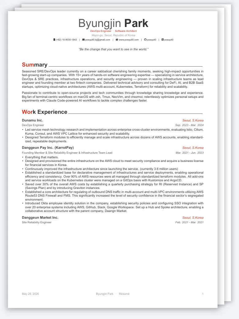 Awesome CV preview