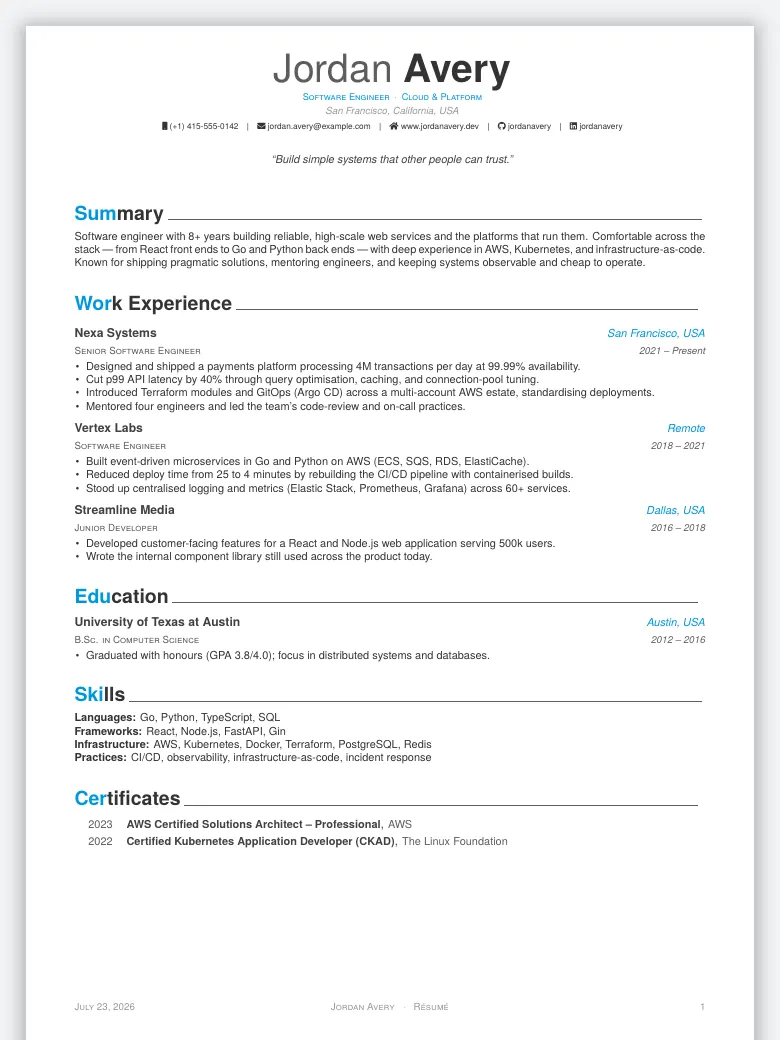 Awesome CV Resume preview