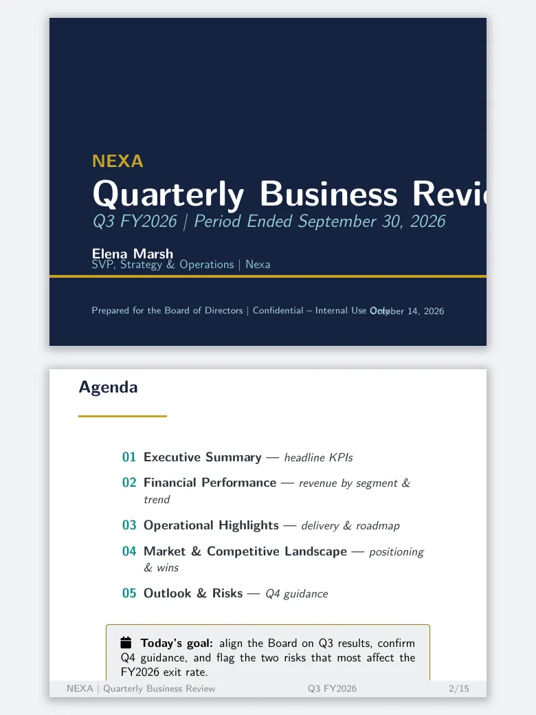 Beamer Clean Corporate Quarterly Review preview