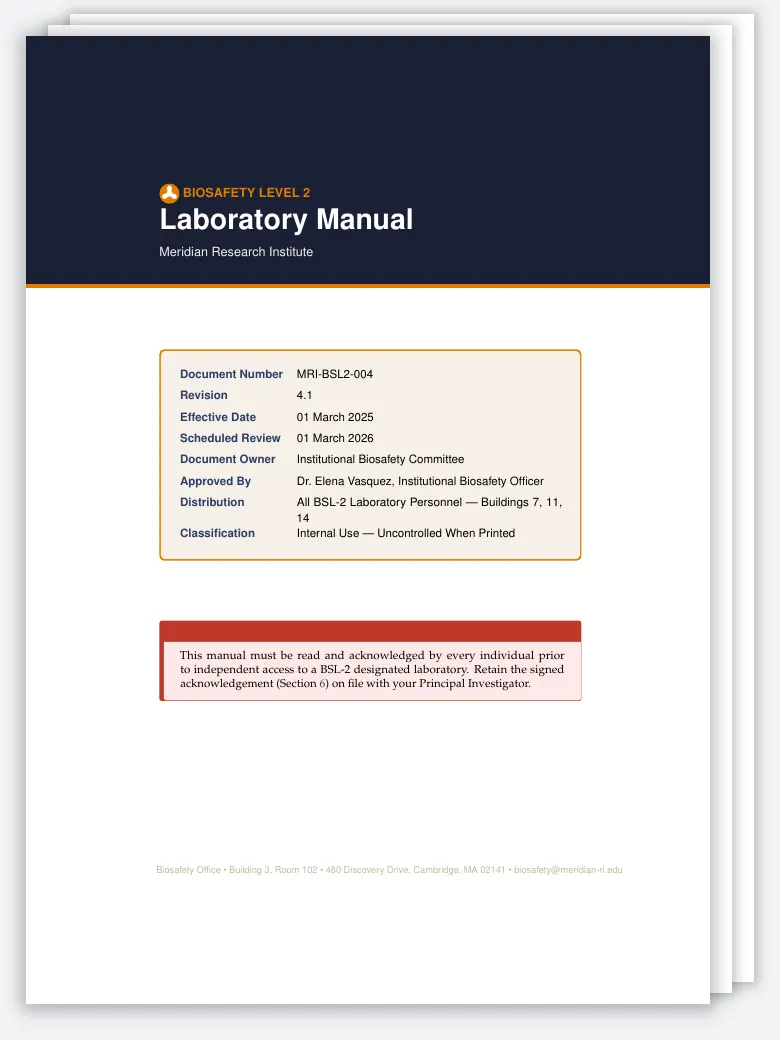 Biosafety Level 2 Manual preview