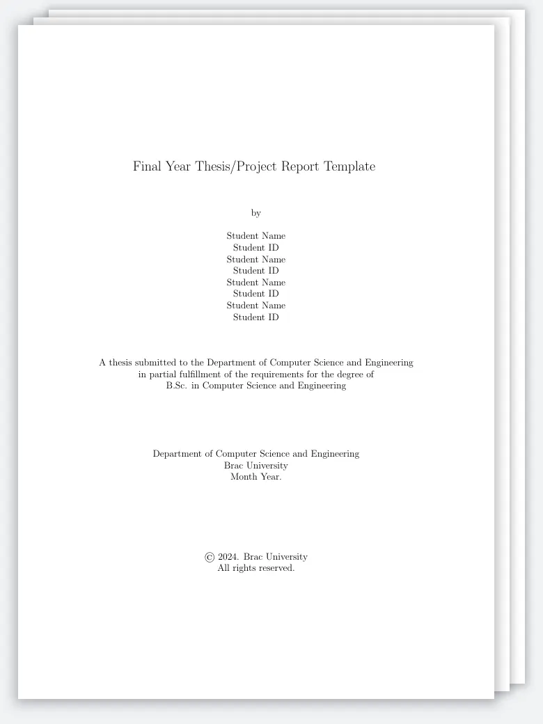 BracU Thesis Template preview
