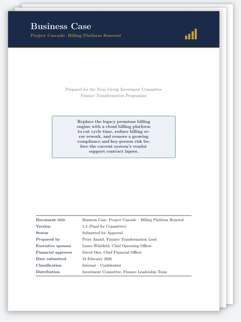 Business Case Document preview