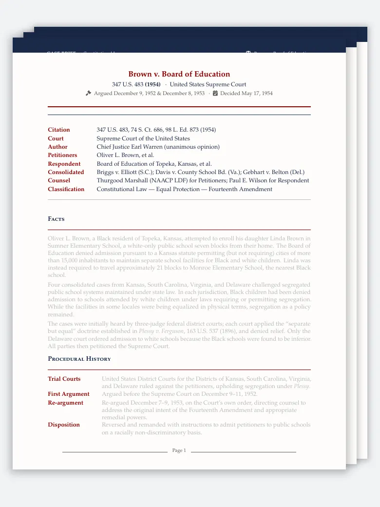 Case Brief (Law School) preview