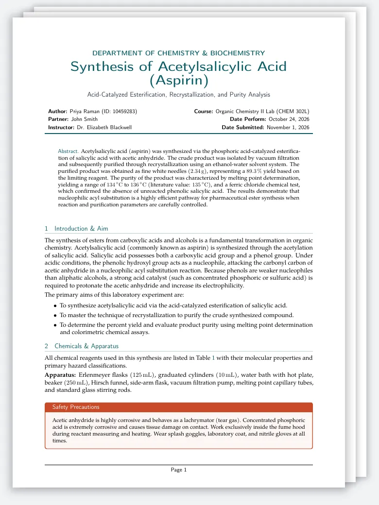 Chemistry Lab Report preview