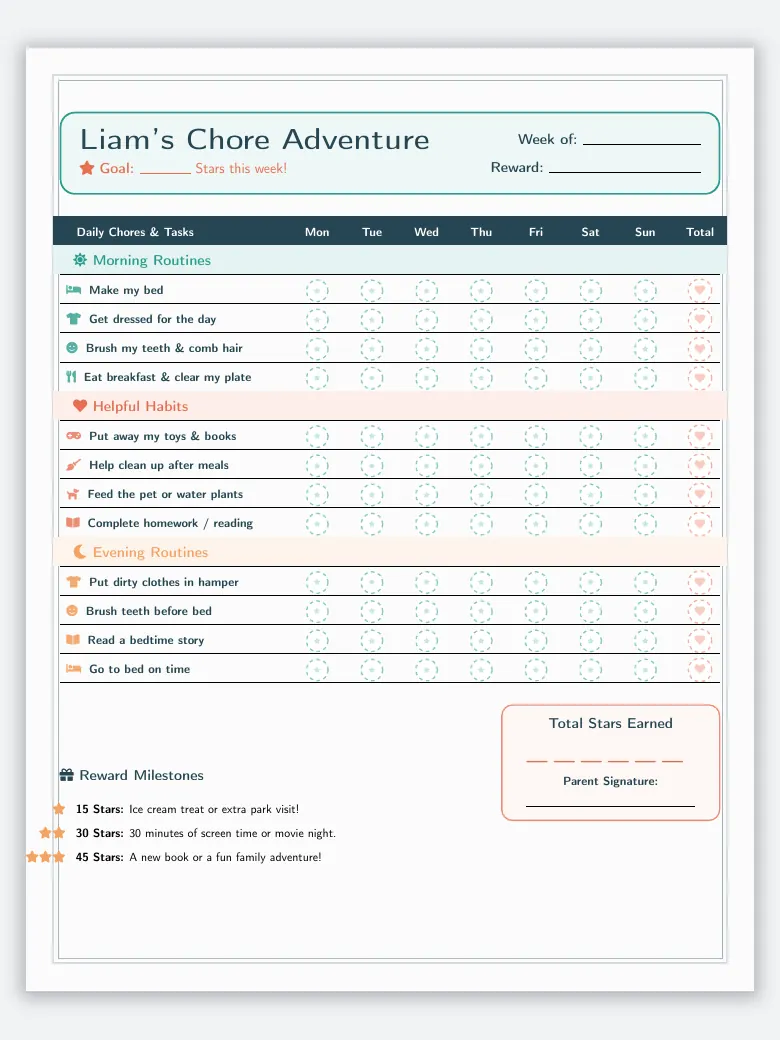 Kids Chore Chart preview