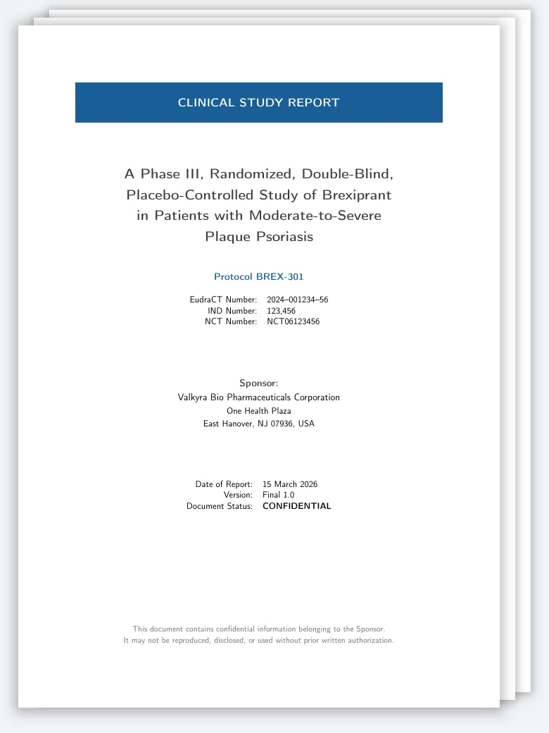 Clinical Study Report (ICH E3) preview