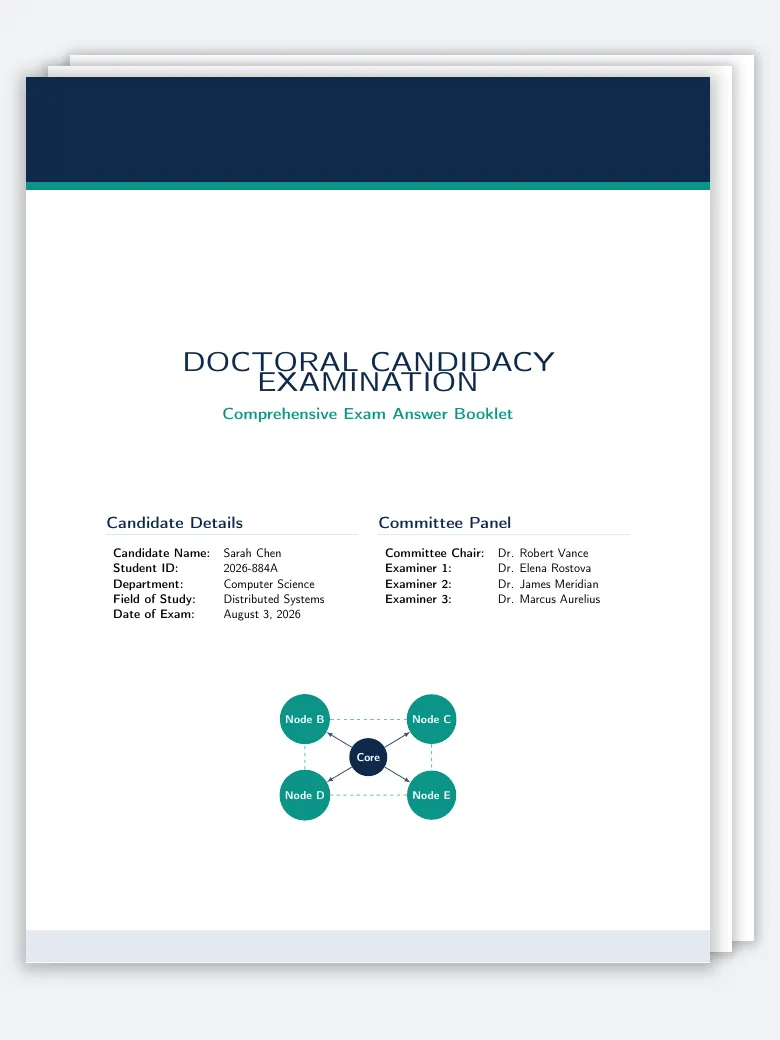 Comprehensive Exam Answer Booklet preview