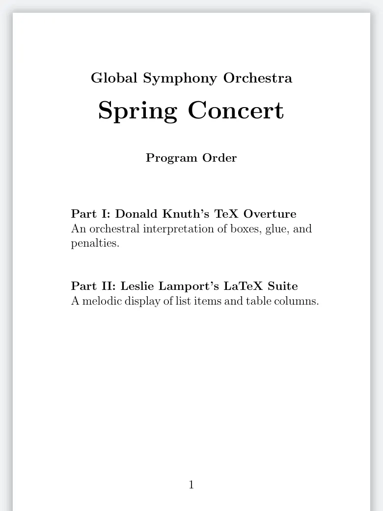 Concert Program preview