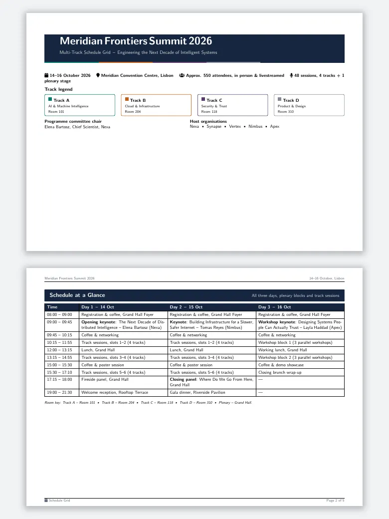 Conference & Event Schedule Grid