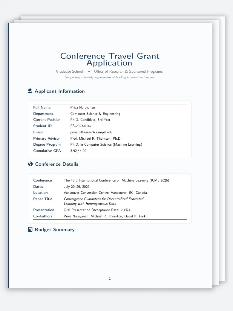 Conference Travel Grant preview