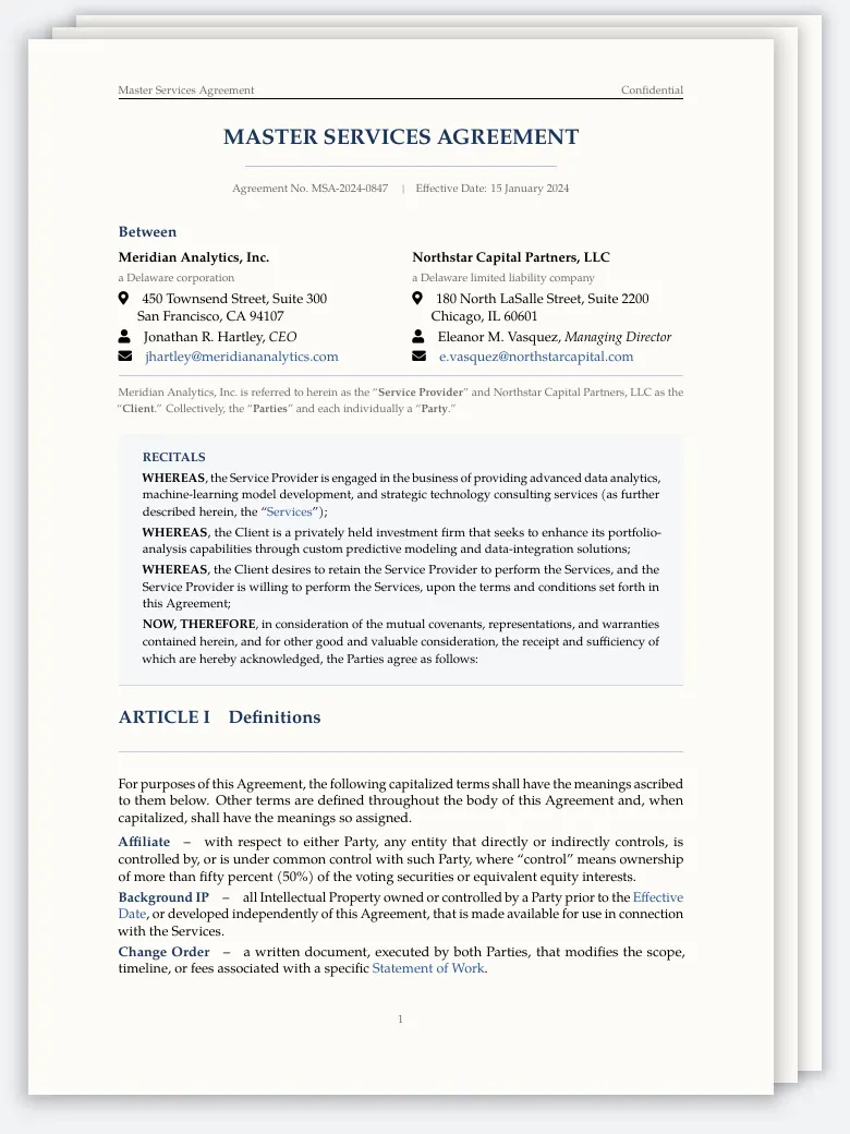 Contract Agreement preview