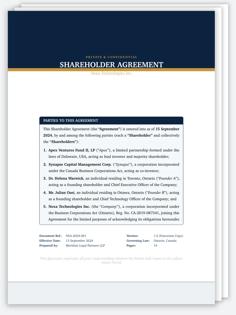 Corporate Shareholder Agreement preview