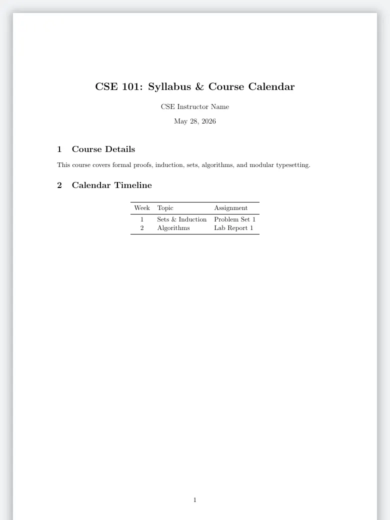 Course Syllabus Template preview