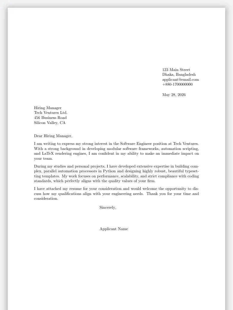Cover Letter Template preview