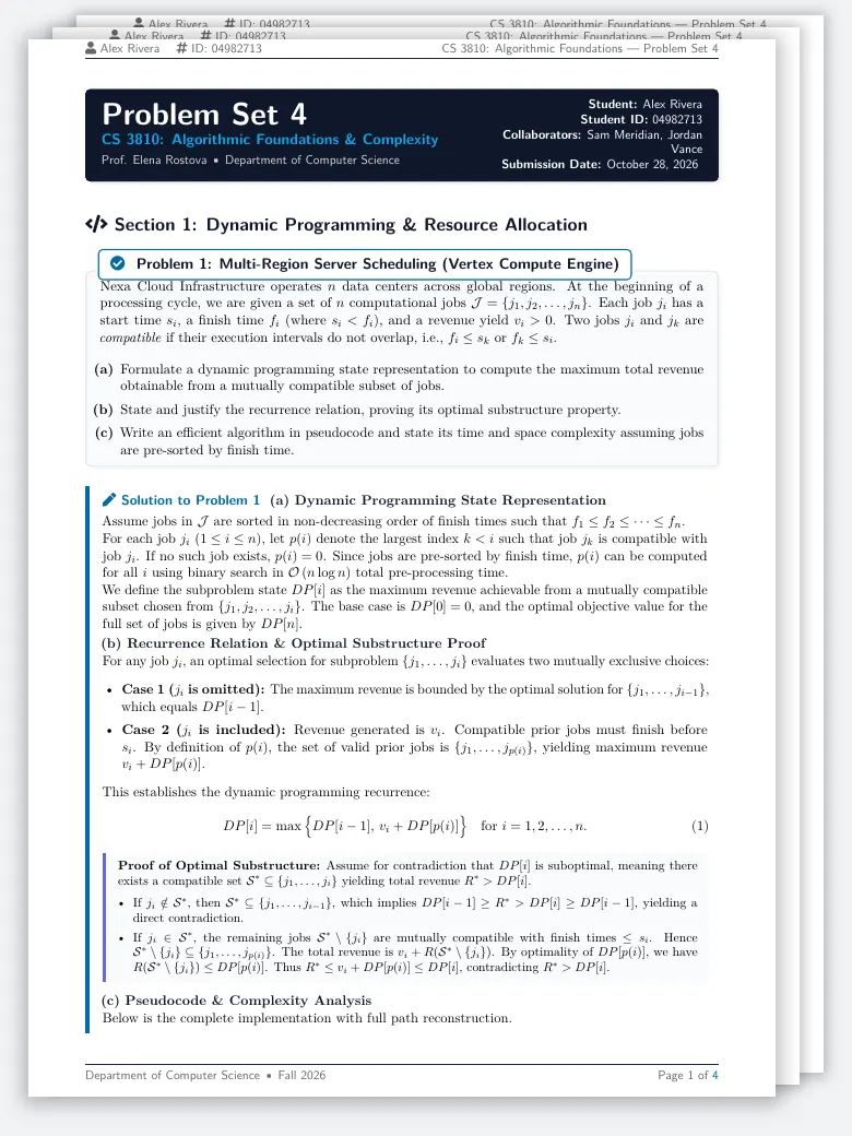Computer Science Algorithm Homework preview