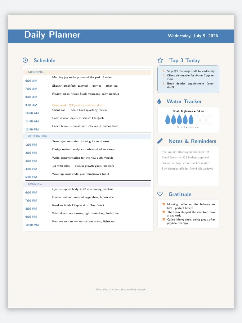 Daily Planner preview