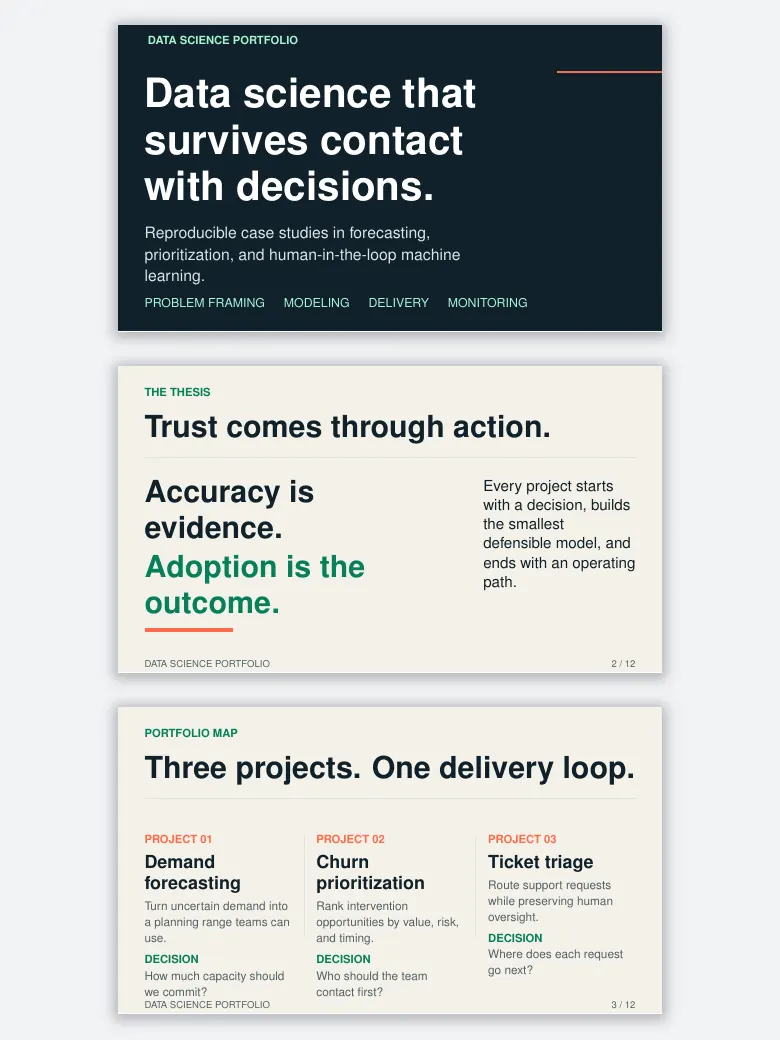 Data Science Portfolio Pitch Deck preview