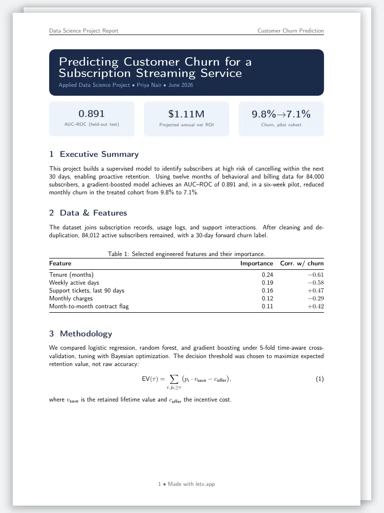 Data Science Project Report preview