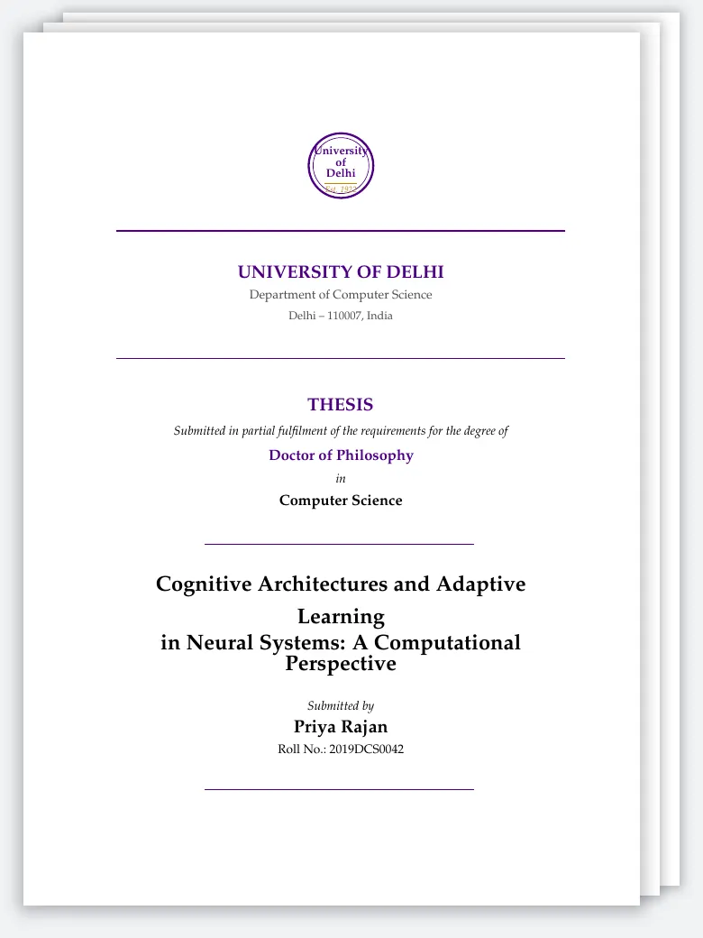 Delhi University Thesis preview