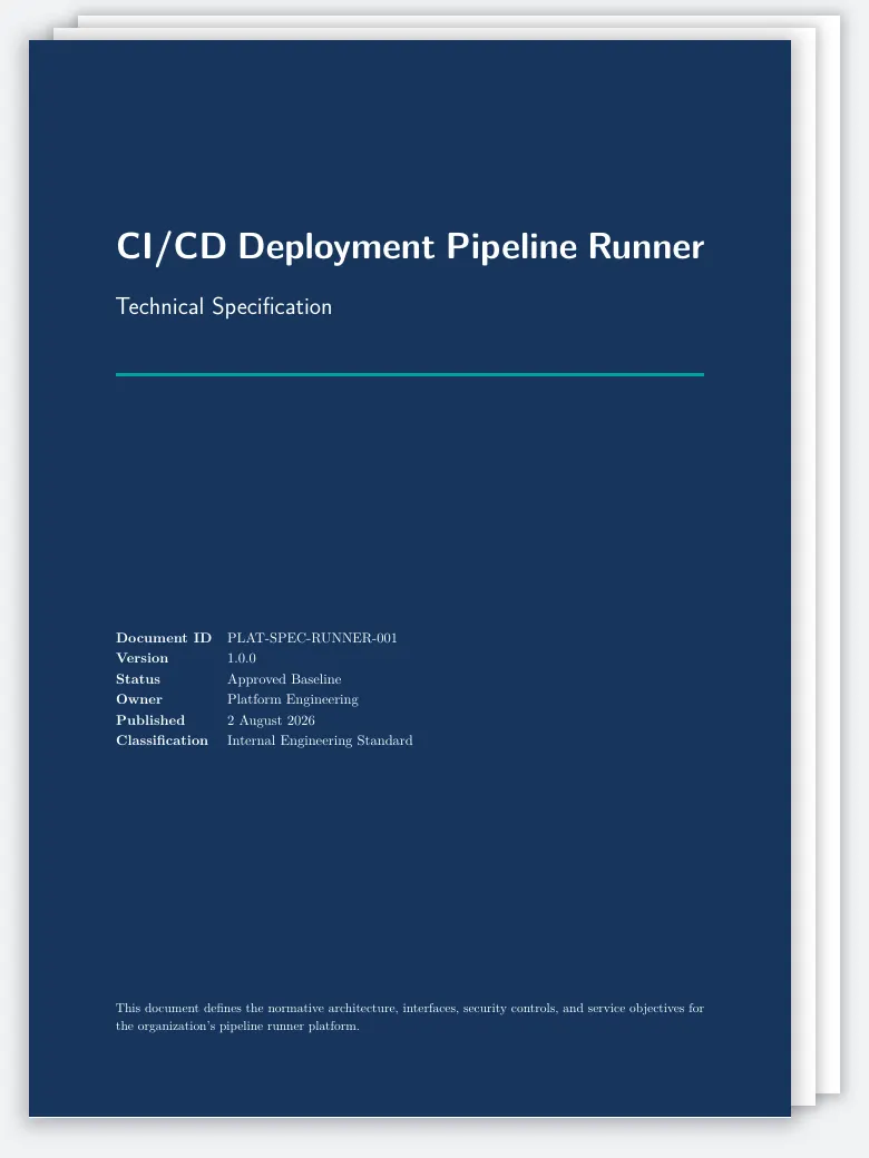 DevOps CI/CD Deployment Pipeline Runner Spec preview