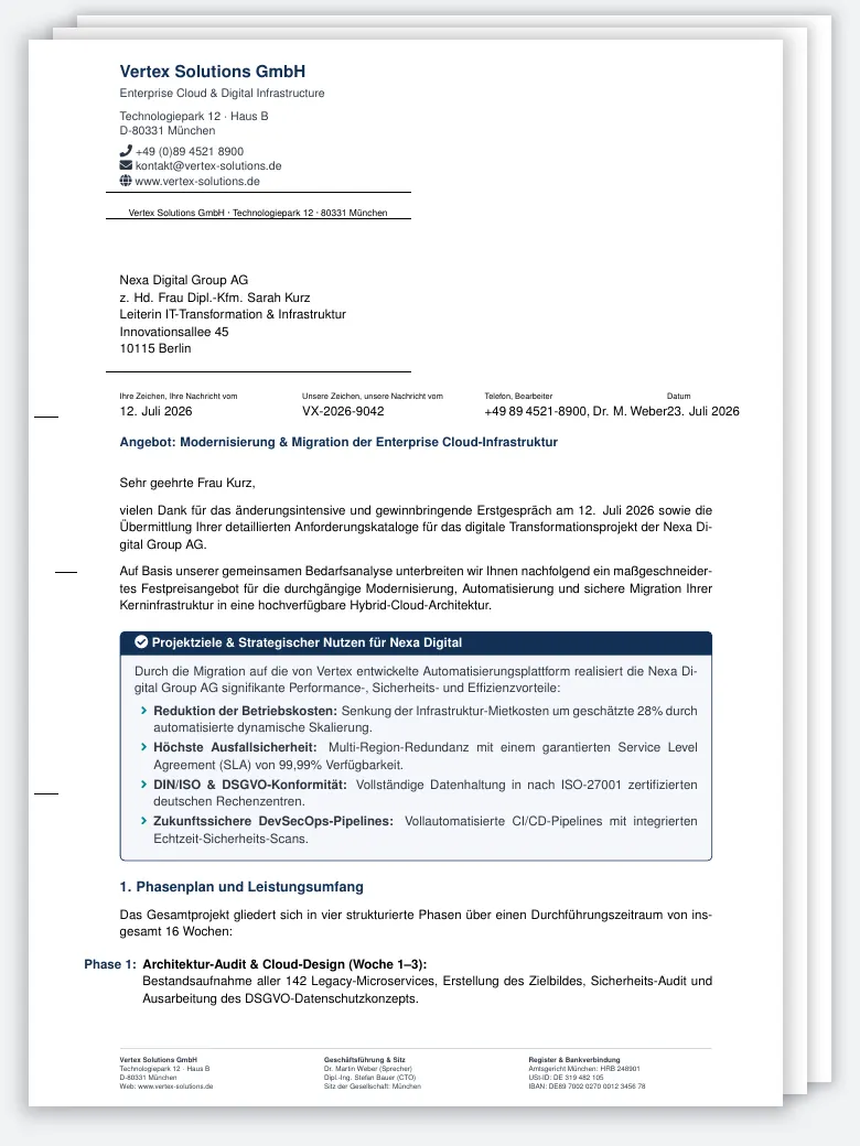 DIN 5008 Standard German Business Letter preview