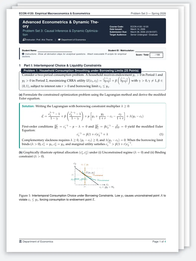 Economics & Econometrics Problem Set preview