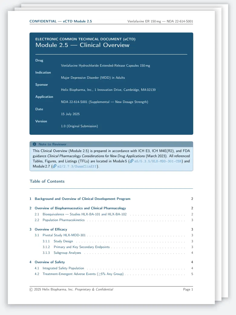 eCTD Module 2 Summary preview