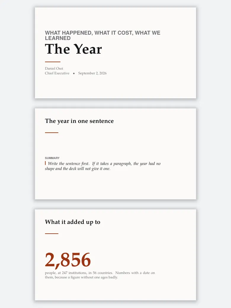 Editorial Annual Review Deck preview