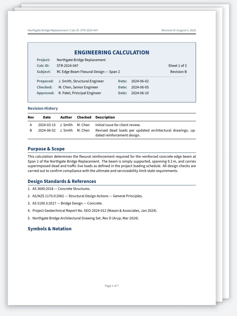 Engineering Calculation Sheet preview