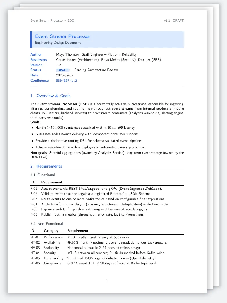 Engineering Design Document preview
