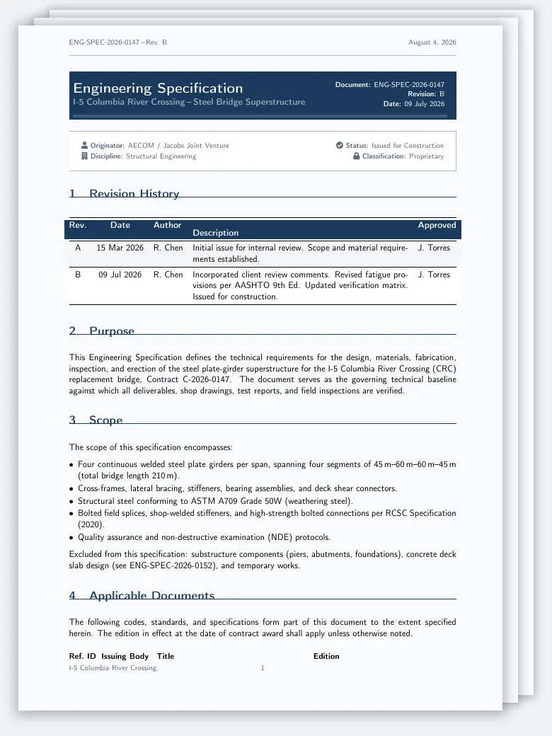 Engineering Specification Document preview