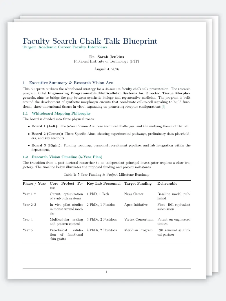 Faculty Interview Chalk Talk Outline