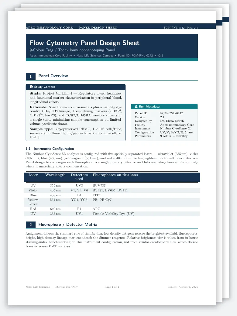 Flow Cytometry Panel Design Sheet preview