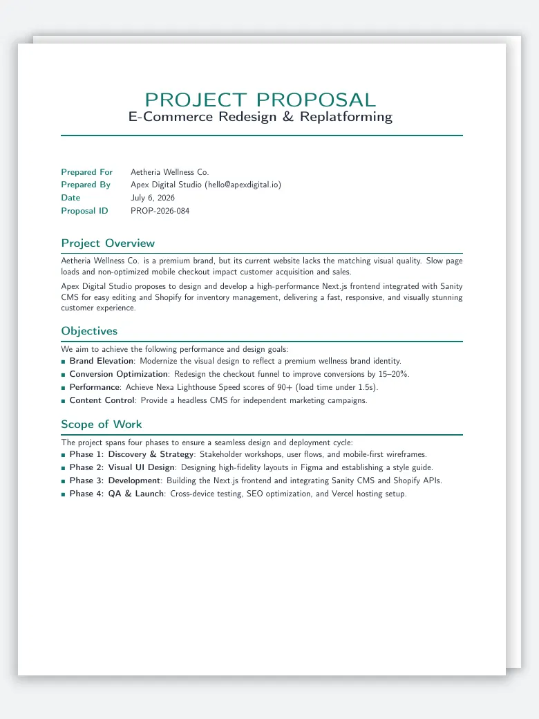 Freelance Project Proposal preview