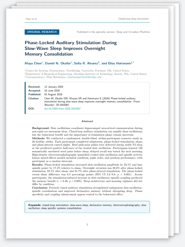 Frontiers in Neuroscience Template preview